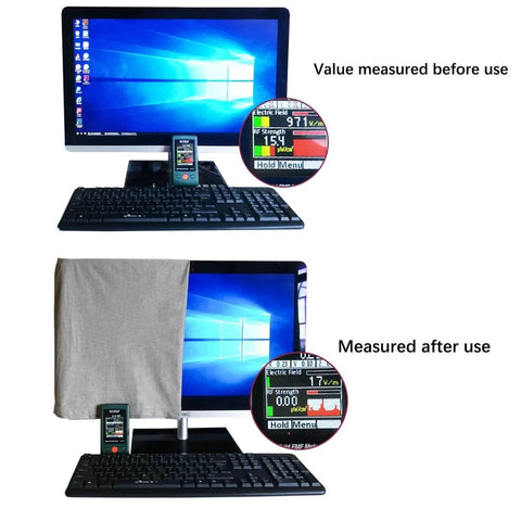 Silver Fiber Shielding Fabric for EMF Radiation Protection in use on computer