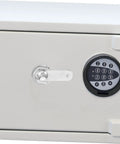 Heavy Duty Cam Lock Set For Cabinets And Tool Boxes With Keyed Cylinder installed on a safe, visible with a combination lock.