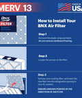16x20x1 Air Filter MERV 13 For HVAC Systems Electrostatic Pleated Replacement 4 Pack Made In USA installation instructions