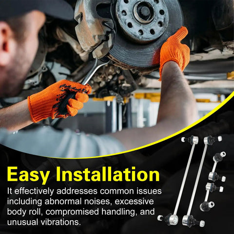 Mechanic installs Four Piece Front And Rear Sway Bar Link Kit For 2012 2015 Honda Civic And 2013 2019 Acura ILX Replaces K750125 K750126 K750604 K750605 under car
