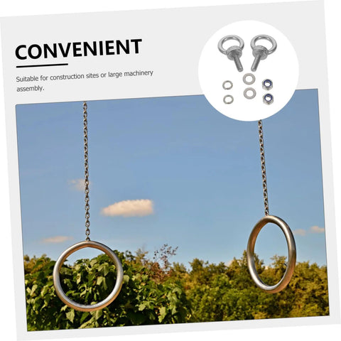 Heavy Duty M6x20 Stainless Steel Eye Bolts Eyebolt With Heavy Threads For Deep Structures And Thick Materials Flexible Concrete Hook Eye With Ring Holes Built To Last Industrial Grade Eyebolt Hardware For Hoisting And Rigging on chains