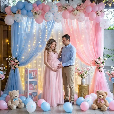 Pastel Pink and Blue Gender Reveal Balloons Set 🎈