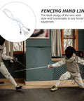Fencing Foil Body Cord Wire For Stable Conductivity And Impact Resistant Mask Safety Built Tough Body Cord in use during a match.