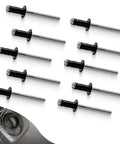 Heavy Duty Fuel Tank Door Rivet 10 Pack Gas Cap Screw Fastener Clips For Toyota Lexus displayed at different angles.