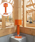 Heavy Duty Screw Jack Posts Level Floors Like A Boss With Rock Solid 24000 Lb Capacity Adjustable 4X4 House Foundation Supports installed under wooden framework.