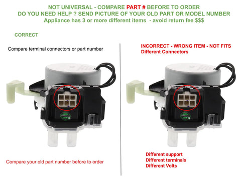 Correct and incorrect Washer Shift Actuator Replacement Kit Direct Fit For Whirlpool Amana Maytag Kenmore And More comparison