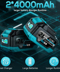 Half Inch Cordless Impact Wrench With 900 Ft Lbs Torque, 1200 Nm Brushless Motor, 2300 RPM, LED Light, Two 4Ah Batteries, Four Sockets, Variable Speed Power Tool For Car Lug Nut Removal And Tire Jobs, 2x 4000mAh batteries