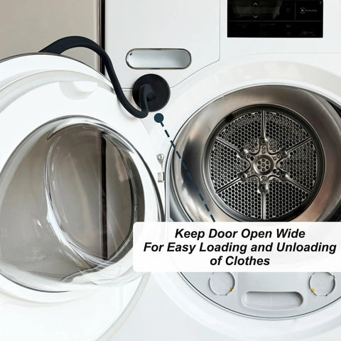 Keep Front Load Washer Door Open With Magnetic Door Prop And Flexible Hose, No-Fuss Setup, Black, Fits Most Washers And Dryers
