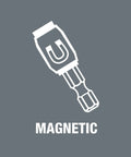 Illustration of a magnetic hex bit for Sheet Metal Bit Set With Rapidaptor Bit Holder And Six Hex Plus Bits 52mm Quick Release Universal Bit Holder.