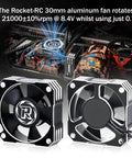 Boss 35mm RC Motor Cooling Fan, 21000 RPM, 8.4V Aluminum ESC Fan For 1 By 8 And 1 By 10 Scale RC Cars, dual view