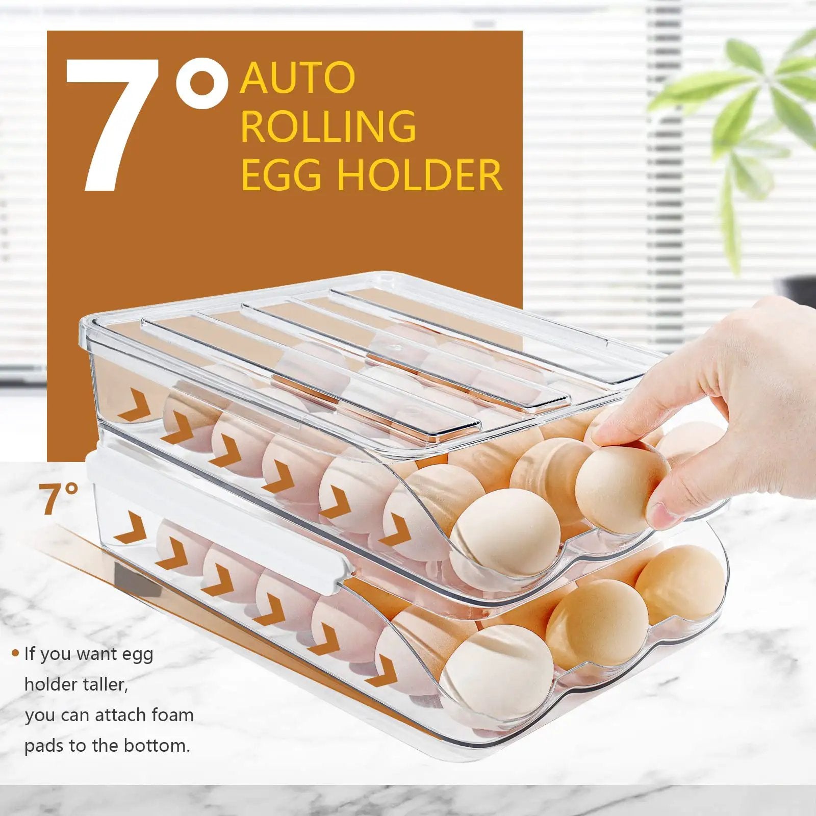 Egg Organizer For Refrigerator, 36 Egg Stackable Box ✓