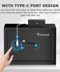 0.6 Cubic Foot Digital Safe With Electronic Keypad And Removable Shelf For Valuables Jewelry And Documents, Type-C Charging