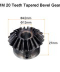 Bevel Gear Set 2M Module 1 To 1 Reduction 20 Teeth 12mm Shaft Hole 90 Degree Steering Gear Bevel Pinion For Hardware Mechanical Rotation Pro Grade Build Durable And Beefy 45 Steel, 1M 20 Teeth shown
