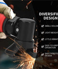 Beast Of A 2 Inch Air Angle Die Grinder Kit With 90 Degree Pneumatic Polisher Sander And Engraving Mill in use, sparks visible
