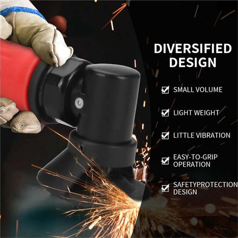 Beast Of A 2 Inch Air Angle Die Grinder Kit With 90 Degree Pneumatic Polisher Sander And Engraving Mill in use, sparks visible