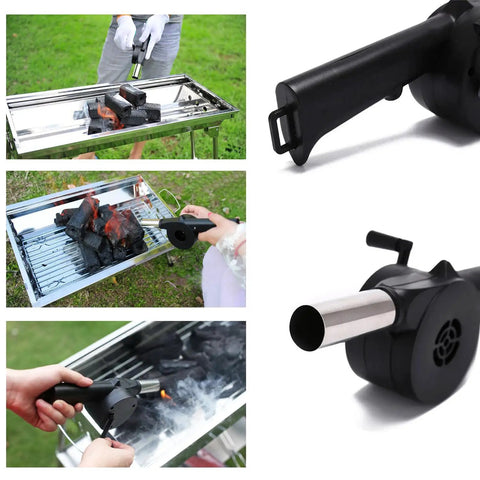 Prime Two Pack Fireplace Bellows Hand Crank Air Blower Portable Bbq Fan Stainless Steel Campfire Rocket Starter Flame Booster For Hiking And Tailgates To Blast Flames With Zero Sweat