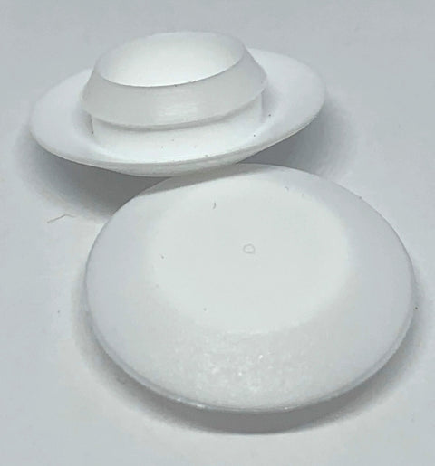 One Half Inch White Plastic Flush Hole Plugs With Snap In Head For Sheet Metal Holes Up To 0.08 Inches Fits 0.076 To 2.03 Mm Hole Size Low Profile Flush Fit 50 Pack