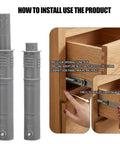 52 Pack Magnetic Push Latches for Cabinets and Drawers, 2.83 Inch Gray Push to Open Hardware with installation demonstration