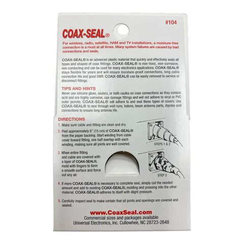 Product packaging of Coax Fittings Sealant Tape Hand Moldable Plastic 60 Inch Roll 1/2 Inch Wide 3/32 Inch Thick Waterproof Non Conductive