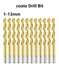 Get The Job Done With These 5Pc Cobalt Hss Drill Bits For Stainless Steel And Tough Alloys Featuring A Hot Split Tip For Precision Work Without Walking Or Breaking. 1-13mm gold-coated drill bits set