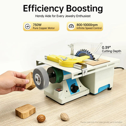 Hella Durable 5 In 1 Mini Lapidary Saw With Pure Copper Motor And Steel Base For Gem Polishing And Jewelry Grinding Machine in use.