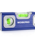 Hustle Ready Mini Magnetic Pocket Level Featuring High Visibility Bubbles And Precision Convex Lens For Dead On Readings crafted from rugged aluminum alloy in cobalt blue.