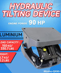 Winibo Heavy Duty Power Tilt And Trim Unit For Outboard Motor Up To 90HP gray aluminum hydraulic tilting device with 150kg capacity.