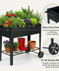 Tall Raised Garden Bed On Wheels With Extra Wide 37.4 Inch By 15.7 Inch Planting Box Holds Up To 400 Lbs Of Soil Heavy Duty Metal Planter