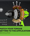 Beast 24V Brushless Half Inch Hammer Drill Kit with 20+3 clutch settings for wood, masonry, and metal applications.