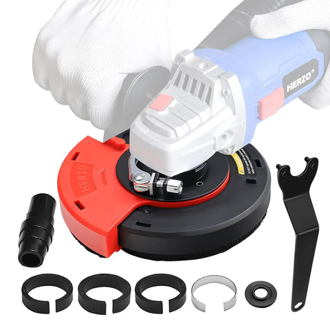 Surface Grinding Dust Shroud For Angle Grinder Universal 4.5/5 Inch With 5 Inch Diamond Cup Wheel, Big Dust Collection Hood