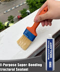 Applying Rock Solid Waterproof Sealant And Heavy Duty Bonding Adhesive With A Badass Polymer Grip for sealing roofing.