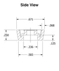 Side view diagram of Eight Handy Round Black Rubber Feet With Metal Insert And Screws For Electronics Kitchen Cutting Boards Woodworking.