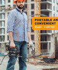 Man holding Cordless Heavy Equipment Grease Gun With 20000 PSI Output 20V Power 4.0Ah Battery at construction site