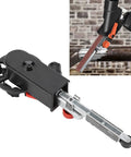 Multifunctional Belt Grinder Machine Sander With 1/2 X 18 Inch Belt, showing attachment for grinding metal and plastic.
