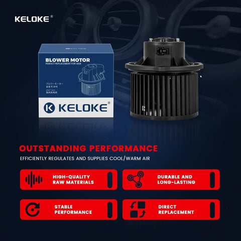 Front HVAC Heater Blower Motor Fan For Kia Soul 2014 To 2019 1.6L And 2.0L Hatchback showing motor and box design.
