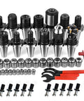 Battle Ready Cnc Cat40 Collet Set With Er32 And Er16 Tooling Kit showing precision collets and tool holders for CNC milling.