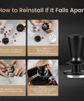 Assembly instructions for Dual Spring 58mm Espresso Tamper With Auto Rebound And Auto Leveling, 58.35mm Coffee Press Tool