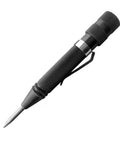 Badass Automatic Center Punch Crafted From Rock Solid Tool Steel Featuring An Adjustable Knurled Head For One Hand Operation No Hammer Required Steady Depth Control For Metal Or Wood Layout Tasks A Real Shop Favorite On Any Workbench, close-up view of the tool with knurled grip.