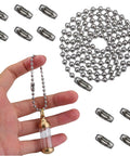 5 Meter Beaded Stainless Steel Roller Blind Chain With 12 Connectors Ball Chain Extender shown coiled and held in hand
