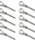 Stainless Steel Eye Bolt Set Heavy Duty Eye Bolts With Nuts And Washers M6 X 1mm Thread 6mm By 60mm 10Pcs Built To Last