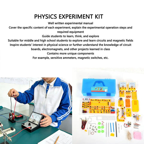 Student using Hands On Electricity And Magnetism Lab Kit With Over 68 Projects, Circuits, Ohms Law, Electromagnet, Motors, Storage Box