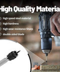 Person using a power drill equipped with Double Sided Spot Weld Cutter Set Three Eighths Inch HSS Remover Bits.
