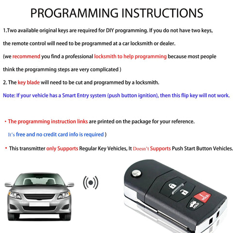 Key Fob Remote Replacement For Mazda MX 5 Miata Mazda 3 And Mazda 6 2006-2015 With Pre Installed Battery And Electronics next to car
