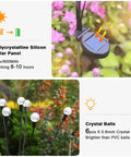 Polycrystalline silicon solar panel with 6 crystal ball LED lights for Solar Firefly Lights Outdoor Waterproof With Crystal Ball Swaying Design