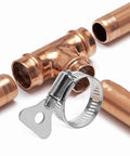 Top Notch 10 Pc Stainless Steel Hose Clamp Kit For Plumbing And Tubes With Worm Drive Secure Install Fixing Water Fuel Lines Quick Release Heavy Duty Gear, stainless clamp on copper pipes