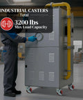 Heavy Duty 4 Inch Industrial Casters With Secure Rolling Brakes 3200 Lbs Capacity Polyurethane Treads on utility cart.