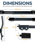Dimensions of Top Rated Heavy Duty Appliance Dollies and Furniture Movers with Free Lifter Tool and Adjustable Expandable Base.
