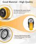 Heavy Duty 3 Inch Swivel Caster Wheels With Standard 3/8 Threaded Stem Set Of 4 For Furniture Shop Carts And Equipment Hella Durable Two Thousand Pound Rolling Capacity with PE material wheels and double bearing design.