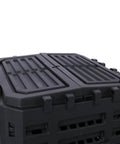 Close-up of Large 132 Gallon Outdoor Compost Bin Tumbler With Easy Aeration For Backyard Home Gardens Made From Recycled Plastic