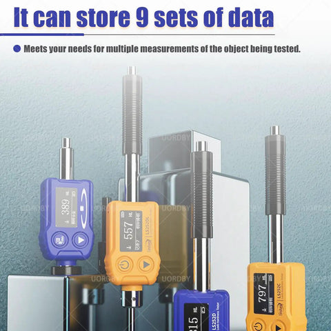Portable Leeb Hardness Tester Pen Style Digital Hardness Meter With Dual Coil Technology And Auto Direction Compensation Rechargeable OLED Display On Site Metal Testing Made Easy LS252D, shown with 4 units